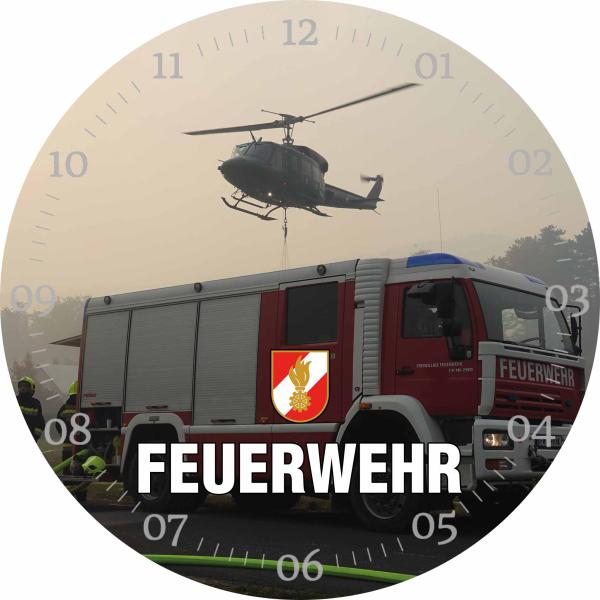 Glasuhr FEUERWEHR 29cm - FW11